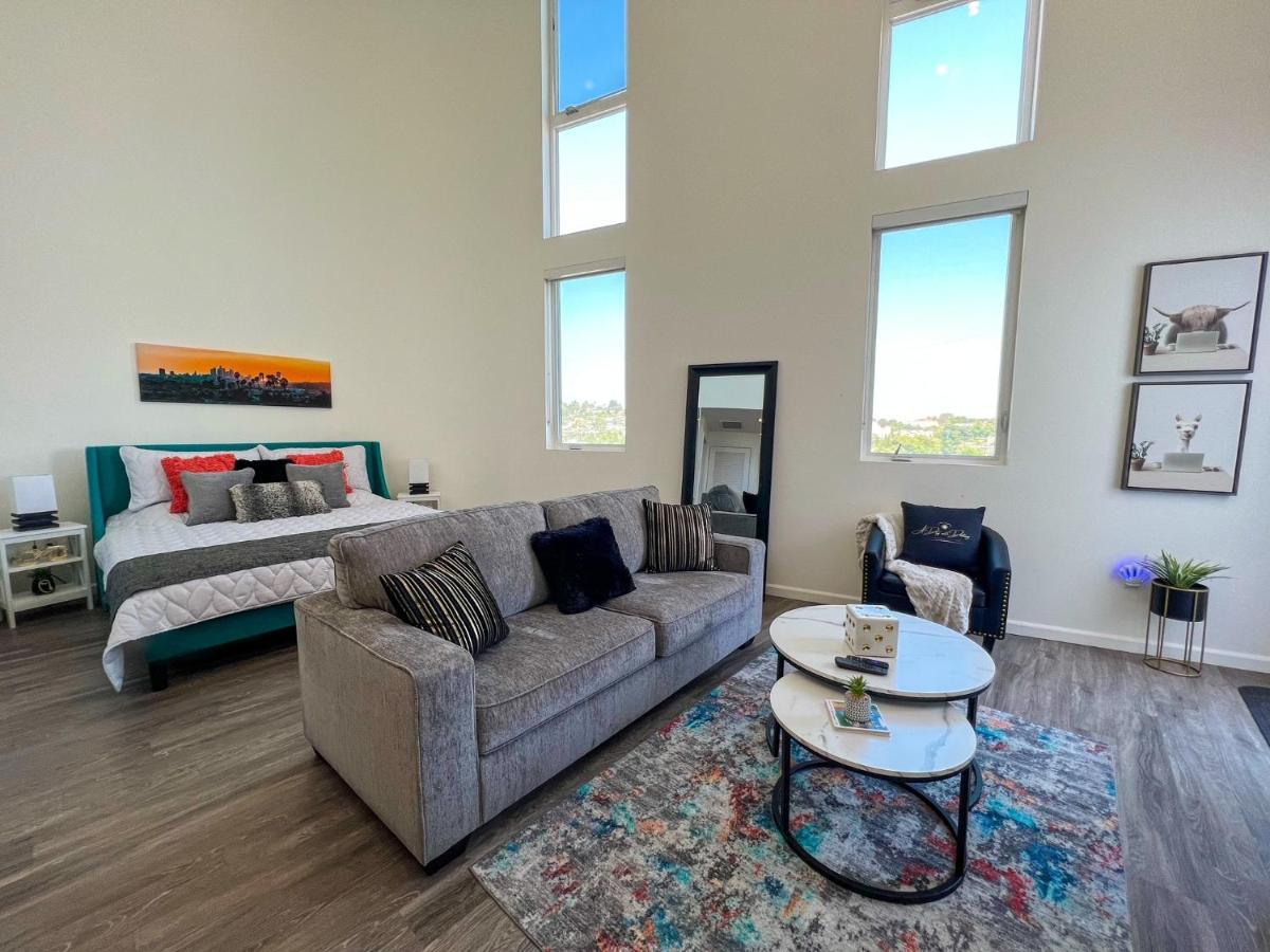 Downtown Los Angeles Skyline Balcony View Modern Penthouse Eksteriør bilde
