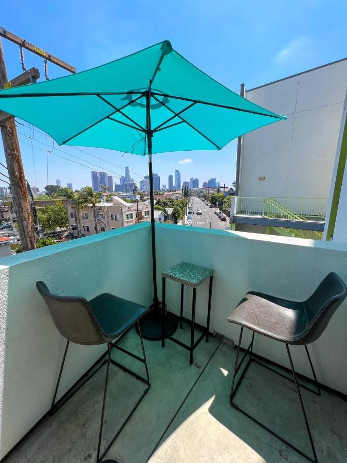 Downtown Los Angeles Skyline Balcony View Modern Penthouse Eksteriør bilde