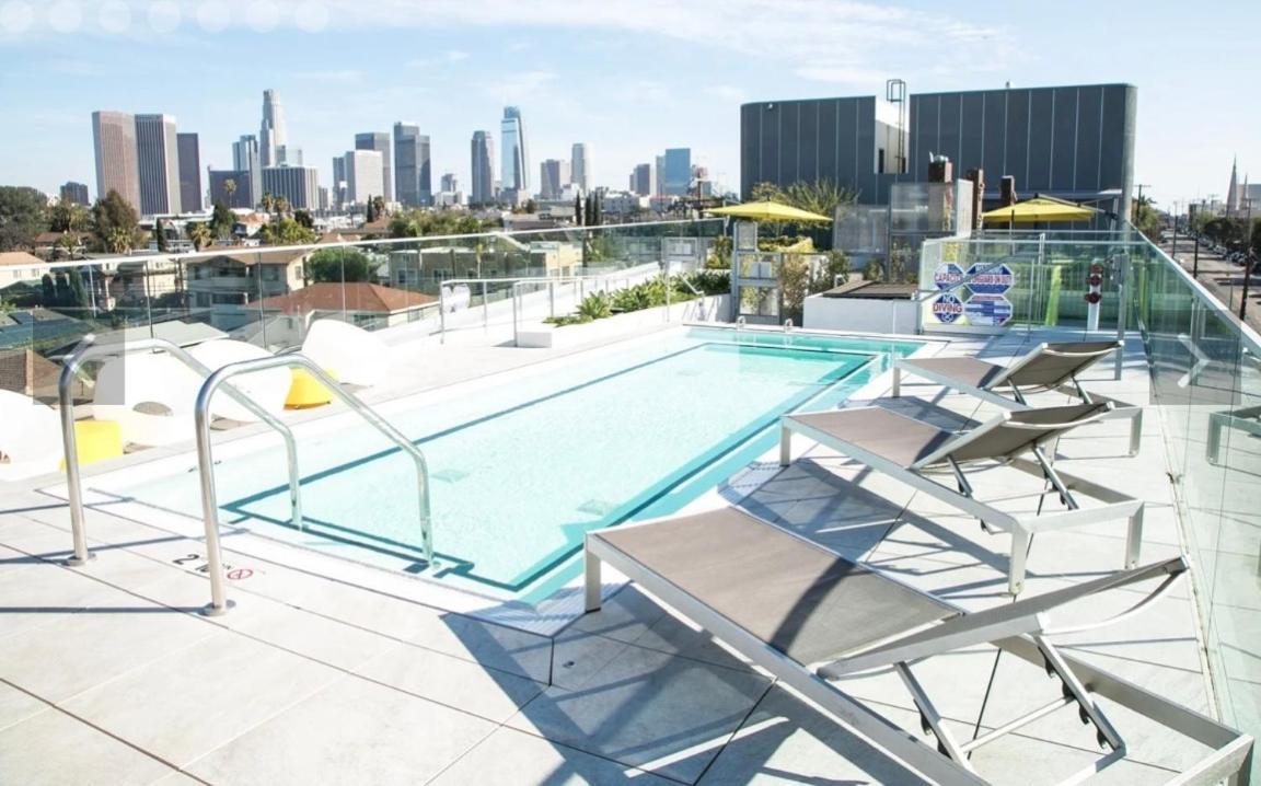 Downtown Los Angeles Skyline Balcony View Modern Penthouse Eksteriør bilde